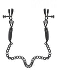 Fetish Fantasy Adjustable Nipple Chain Clamps Black