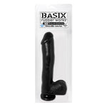 Basix Rubber 10in. Dong With Suction Cup Black