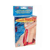 Double Penetrator Rabbit Cockring Vibrating Waterproof Red