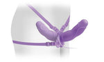 Elite Vibrating Double Delight Strap On 10 Inches - Purple