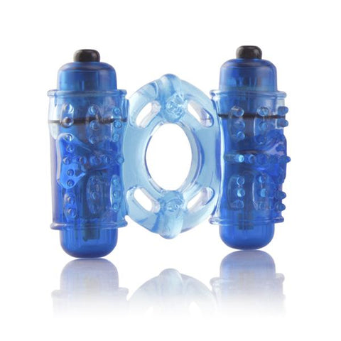 O Wow Double Wammy Blue Vibrating Ring