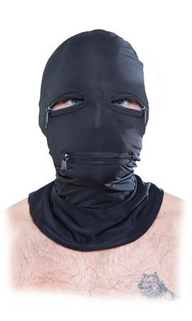 Fetish Fantasy Black Zipper Face Hood O/S