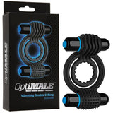 Optimale Silicone Vibrating Double C-Ring Waterproof - Black