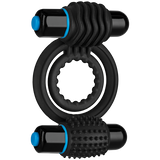 Optimale Silicone Vibrating Double C-Ring Waterproof - Black