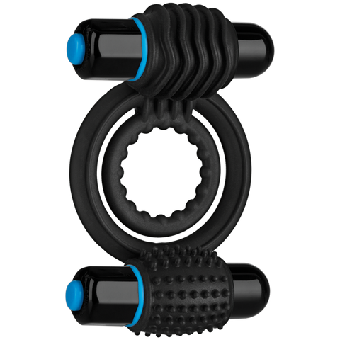 Optimale Silicone Vibrating Double C-Ring Waterproof - Black