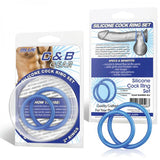 C & B Gear Silicone Cock Ring Set Blue