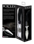 Icicles No 49 Clear Butt Plug Black Flogger