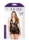 Lace Chemise & Matching G-String Black 1X/2X