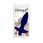 Corked 2 Silicone Waterproof Vibrating Small Butt Plug - Blue