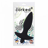 Corked 2 Waterproof Vibrating Medium Butt Plug - Black