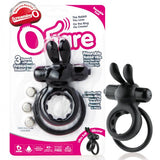 Ohare Vibrating Rabbit Double Ring Black