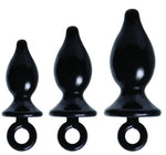 Anal Training Kit 3 Black Butt Plugs