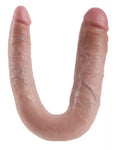 U Shaped Large Double Trouble Dildo - Beige