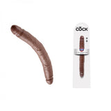 King Cock 12in Slim Double Dildo - Brown