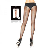 Fishnet Back Seam Pantyhose Plus Size Black