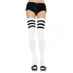 Athlete Thigh Hi W/3 Stripe Top O/s White/black