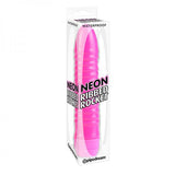 Neon Ribbed Rocket Pink Vibrator