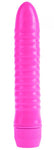 Neon Ribbed Rocket Pink Vibrator