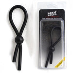 Rock Solid Lasso Single Adjustable Black Silicone Cock Tie