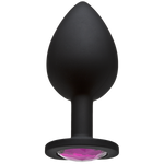 Booty Bling Large Butt Plug Black Pink Stone