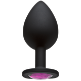 Booty Bling Large Butt Plug Black Pink Stone