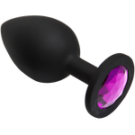 Booty Bling Large Butt Plug Black Pink Stone