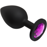 Booty Bling Large Butt Plug Black Pink Stone