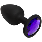 Booty Bling Small Black Plug Purple Stone