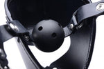 Pup Puppy Play Hood and Breathable Ball Gag Black