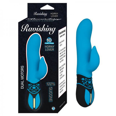 Ravishing Horny Lover Silicone 10 Function Dual Motors Waterproof Turquoise