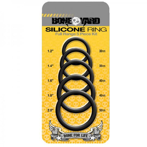 Boneyard Silicone Ring 5 Pcs Kit Black