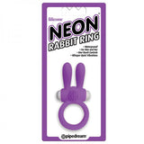 Neon Rabbit Ring Vibrator Purple