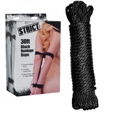 Strict Bondage Rope 30 feet Black Nylon