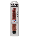 King Cock 10 inches Vibrating Stiffy Brown