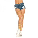 Gold Lame Garter Leg Wraps O/S Gold