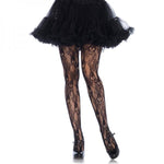 Black Rose Skull Lace Tights 1X/2X Black