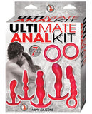 Ultimate Anal Kit 2 Cock Rings, 5 Anal Plugs Red