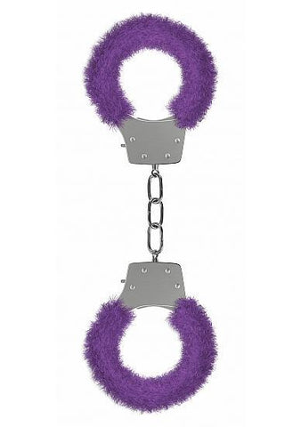 Ouch Pleasure Handcuffs Furry Cuffs Purple