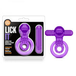 Play With Me - Lick It - Vibrating Double Strap Cockring - Purple