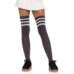 Athlete Thigh Hi W/ 3 Stripe O/s Grey/white