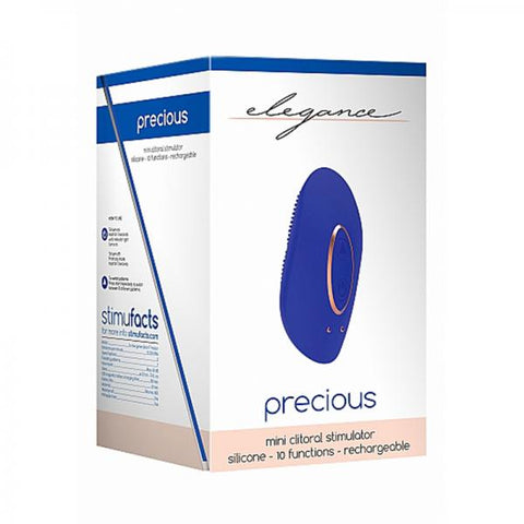 Elegance Precious Mini Rechargeable Clitoral Stimulator - Blue