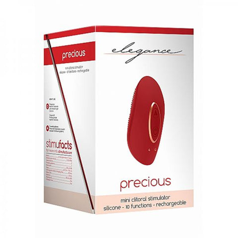 Elegance Precious Mini Rechargeable Clitoral Stimulator - Red