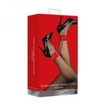 Ouch! Plush Leather Ankle Cuffs - Red