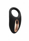 Elegance Dual Poise Vibrating Cock Ring & Remote Black