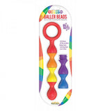 Rainbow Baller Beads Silicone Pleasure Beads With Ring Handle