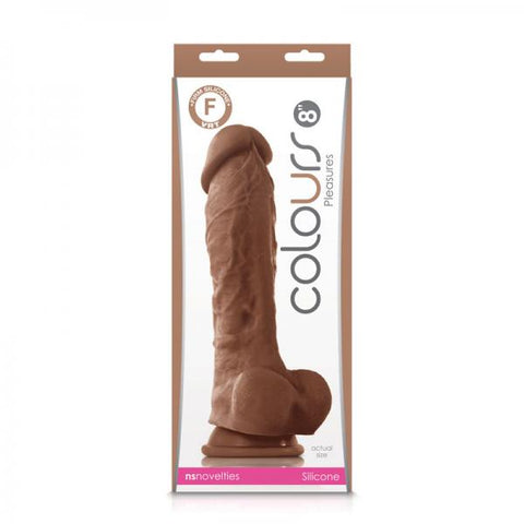 Colours - Pleasures - 8in Dildo - Brown