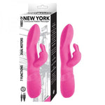 Vibes Of New York Contoured Rabbit Massager 7 Function Dual Motors Rechargeable Waterproof Pink