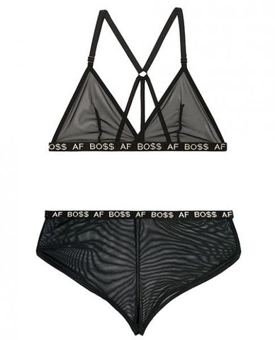 Vibes Boss AF Bralette & Retro Shorts Black M/L