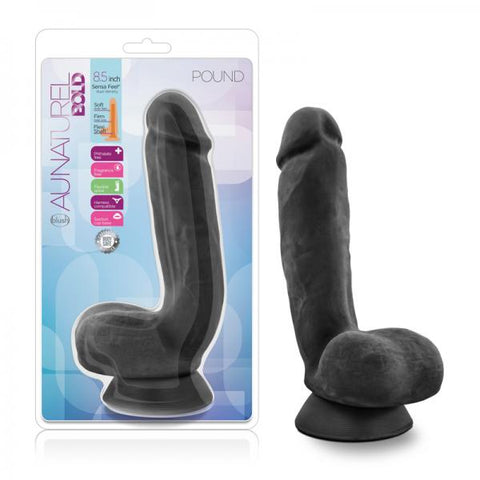 Au Natural - Bold - Pound - 8.5in Dildo - Black