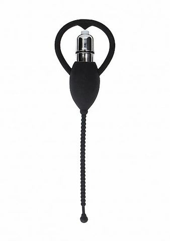 Ouch! Urethral Sounding Vibrating Bullet Plug Black